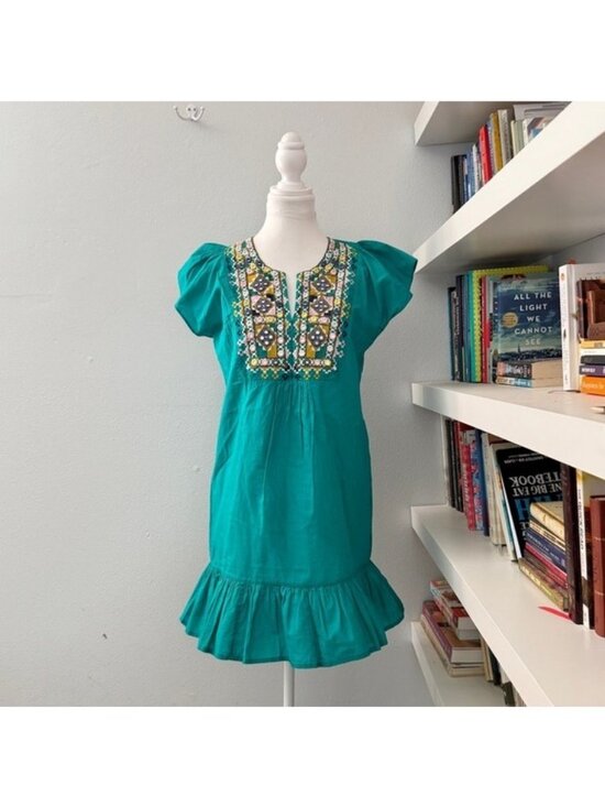 Figue Dresses & Skirts - FIGUE Womens Green Embroidered mini dress sz XS